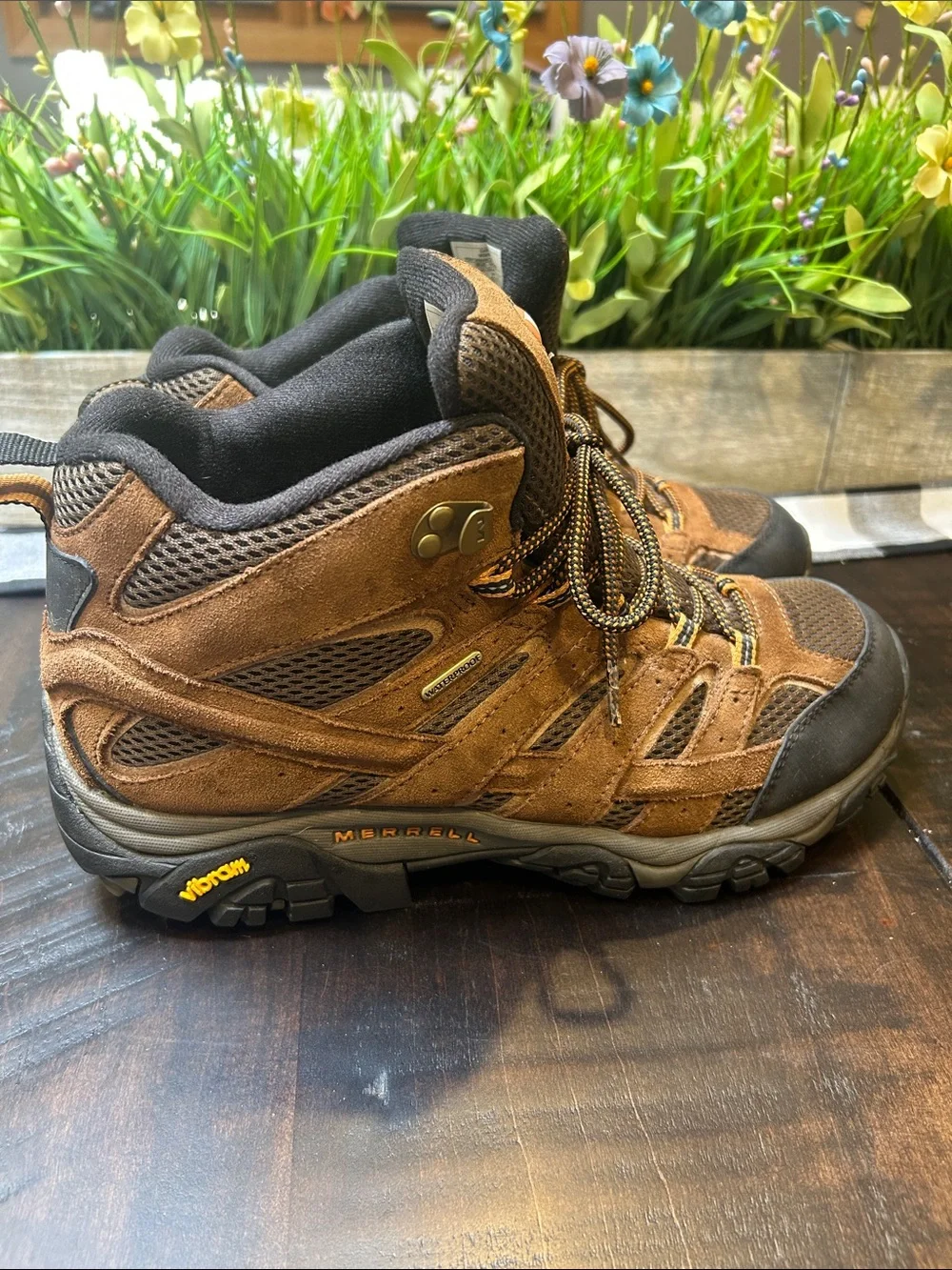Merrell Moab Brown and Black Suede-Mesh Hiking Boots Size 11